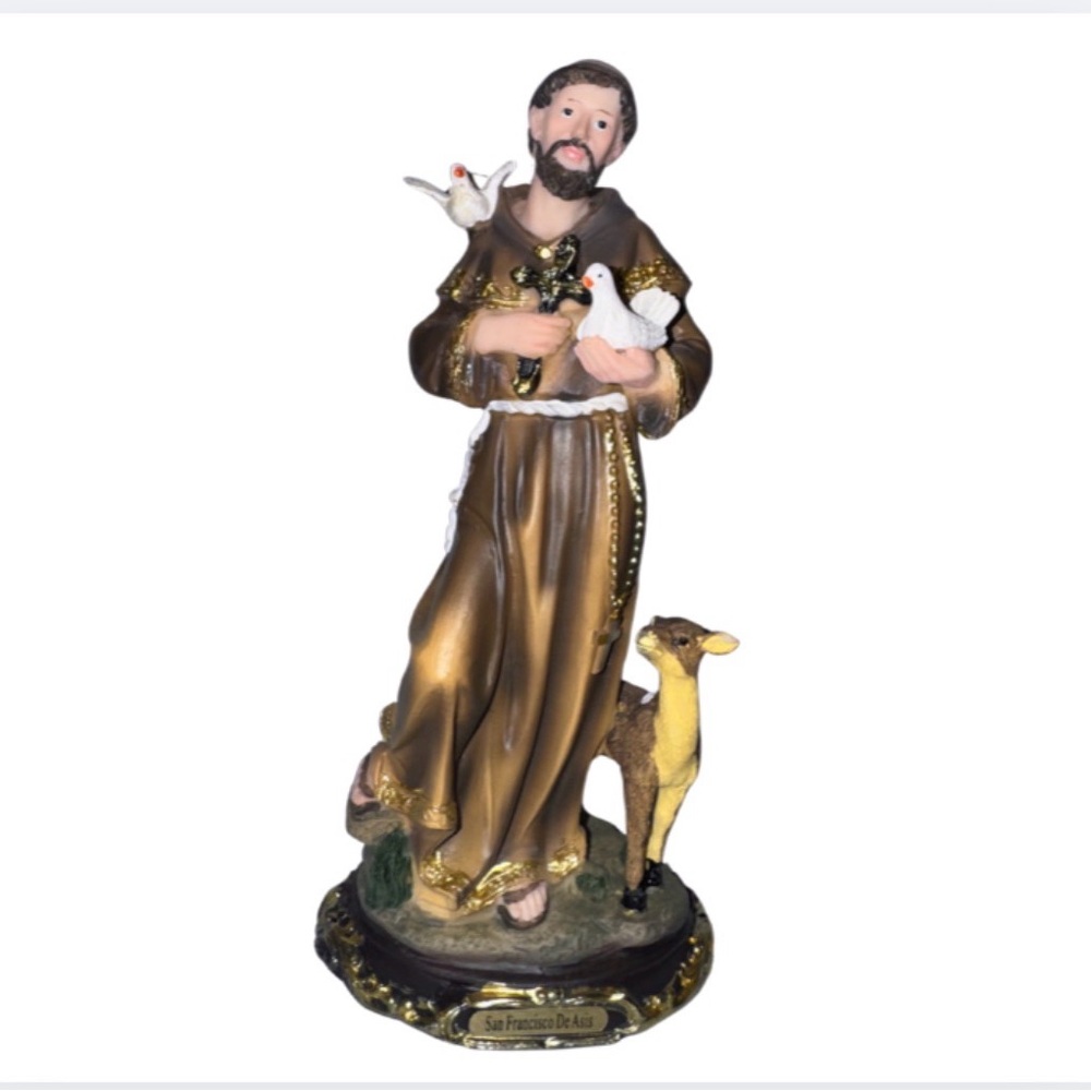 Saint Francis of Assisi Figurine -9” and Gold